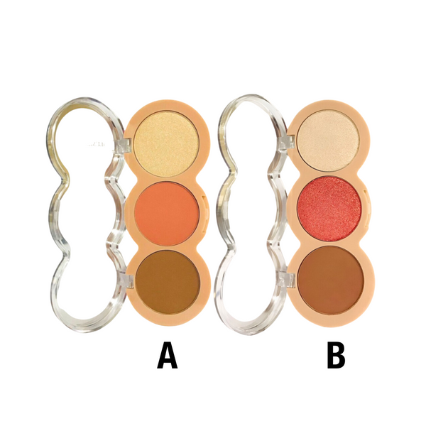 PALETA DE TRIO ILUMINADOR, BLUSH E CONTORNO - BELLE ANGEL