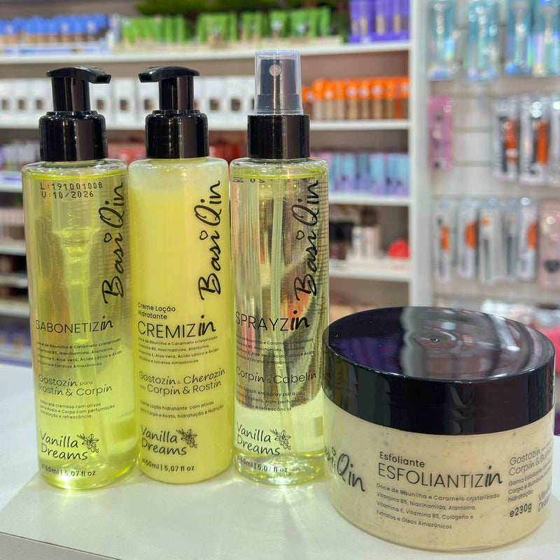 KIT CUIDADO CORPORAL ESFOLIANTE HIDRATANTE BODYSPLASH SABONETE - BASIQIN