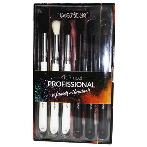 KIT DE PINCEL PROFISSIONAL DE ESFUMAR E ILUMINAR - MACRILAN