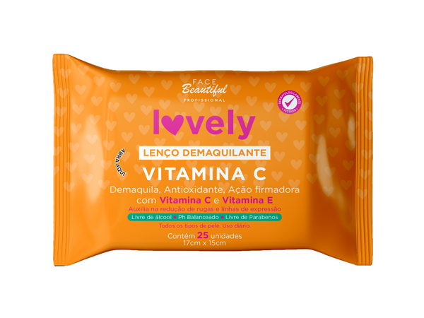 LENÇO DEMAQUILANTE VITAMINA C LOVELY - FACE BEAUTIFUL